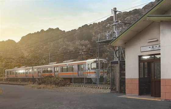 Kai-Ōshima Station platform scene